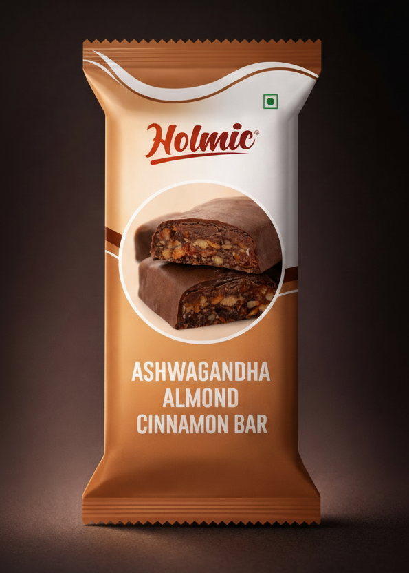 Holmic Ashwaghandha Almond Cinnamon Bar (Pack Of 6)